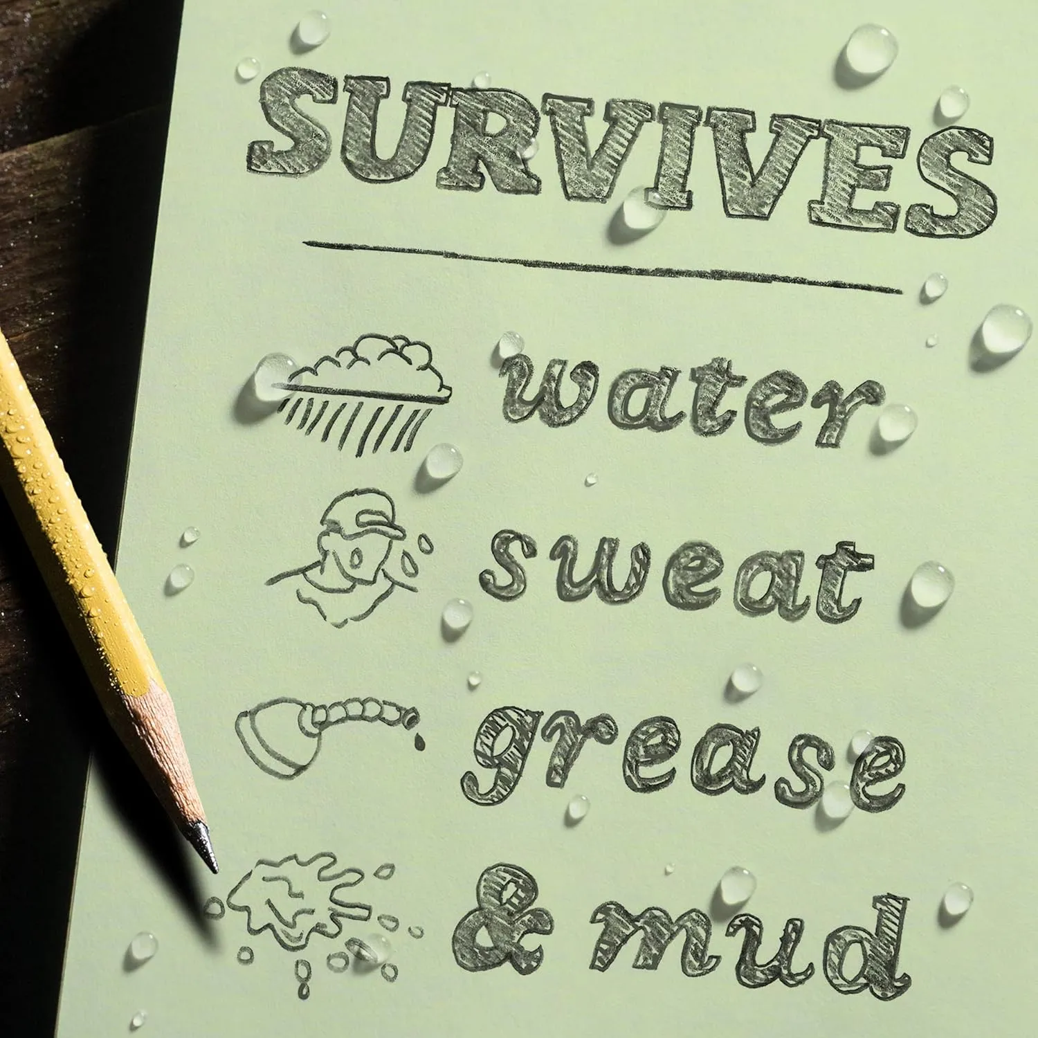 Rite In The Rain Weatherproof Top Spiral Notebook, 4" x 6", Green Cover, Universal Pattern, 3 Pack (No. 946-3)