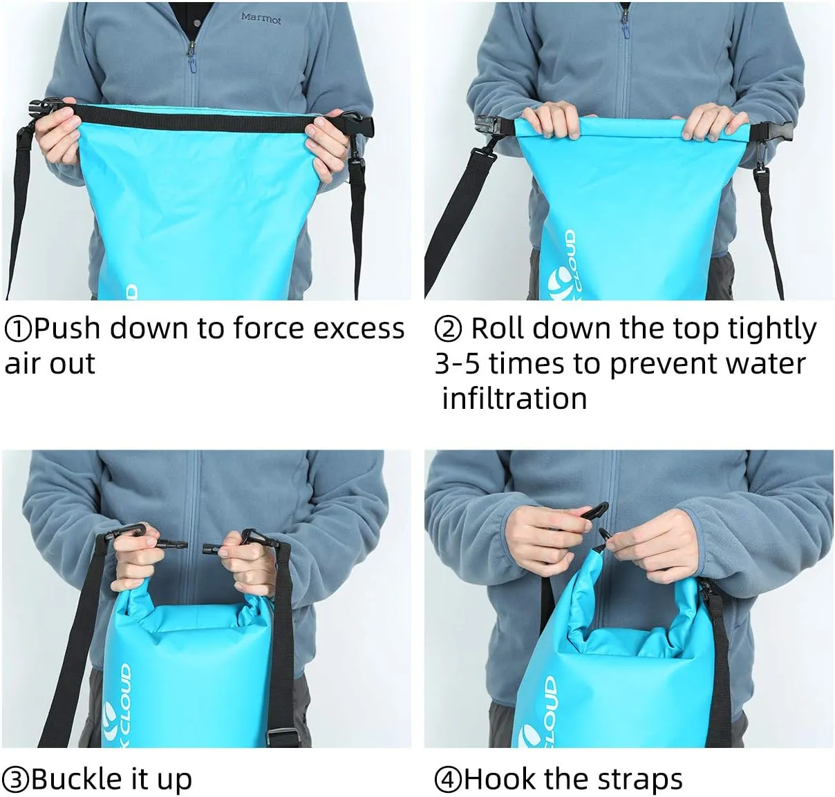 ROCK CLOUD Dry Bag Waterproof 40L Dry Sack for Kayaking Rafting Boating Beach Surfing Swimming Canoe Camping Hiking Fishing Ski