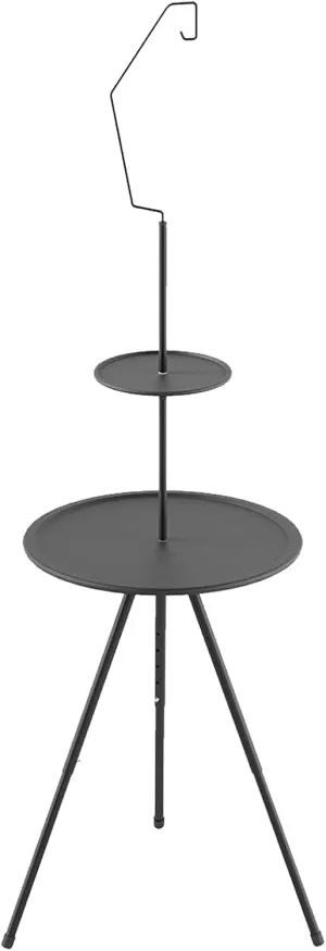 Round Camping Table - Foldable Outdoor Glamping Desk, Lightweight Garden Picnic Supplies | Travel Counter Party, Hiking, Fishing, Tailgating, Curved Folding Compact Beach Camp Accessories Outdoor