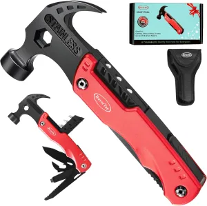 RoverTac Multitool Hammer, 12-in-1 Multi Tool Gifts for Men, Dad Gifts, Husband Christmas Stocking Stuffers, Camping Tool with Knife, Screwdrivers, Bottle Opener, Multitool for Survival & DIY Projects