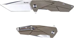 Ruike P138W Tactical Pocket Folding Knife 14C28N Stainless Steel Liner Lock Safety G10 Small Pocket Knife for men women Pock Clip EDC Hiking Outdoor Camping Tool