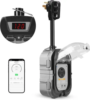RV Surge Protector 50 Amp with WiFi APP Features auto Shutdown and Fault Detection, Remote Voltage Monitoring, for Campers, Trailers, ETL Listed