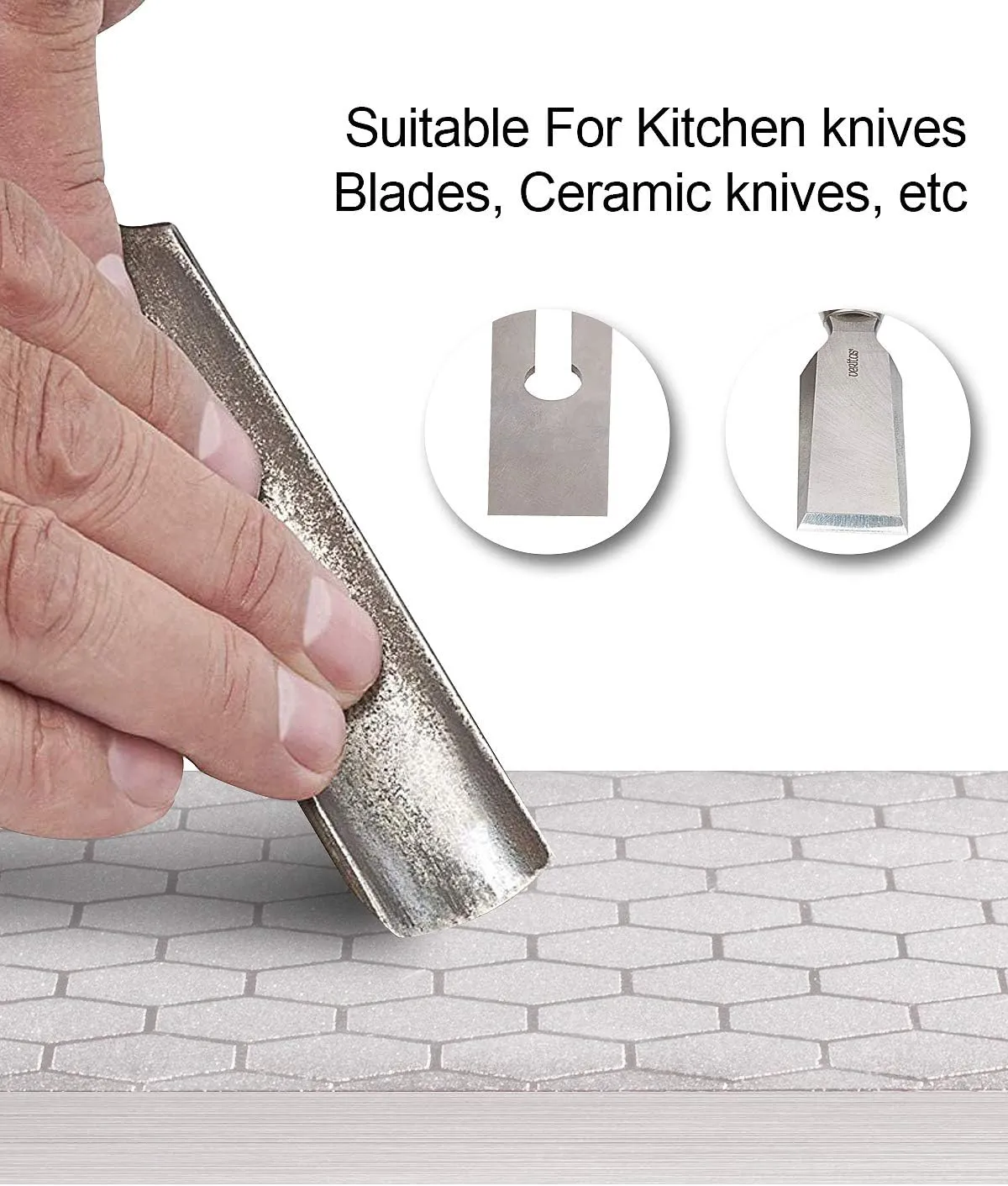 S SATC Diamond Sharpening Stone 2 Side Grit 400/1000 Diamond Plate Honing Stone 8-inch Hone Sharpener White