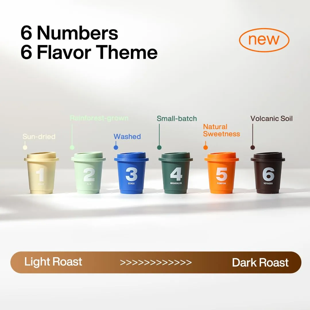 SATURNBIRD Premium Instant Coffee Cold Brew, 6-Flavor Sampler Variety Pack, Light | Medium | Dark Roast, Enjoy Iced/Hot, 100% Arabica, Perfect for Camping On-the-go, 6 Count