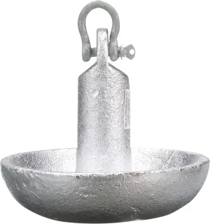 Seachoice Mushroom Anchor, Cast Iron, Aluminum-Painted Silver
