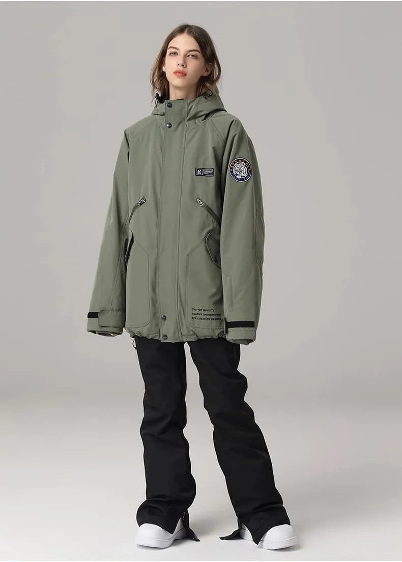 SEARIPE Womens Ski Jacket Mens Snow Jacket Waterproof Winter Snow Coat Couples Pullover Snowboard Hooded