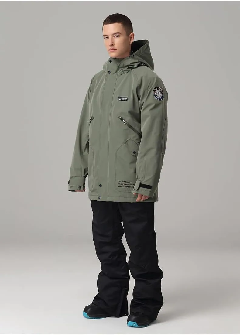 SEARIPE Womens Ski Jacket Mens Snow Jacket Waterproof Winter Snow Coat Couples Pullover Snowboard Hooded
