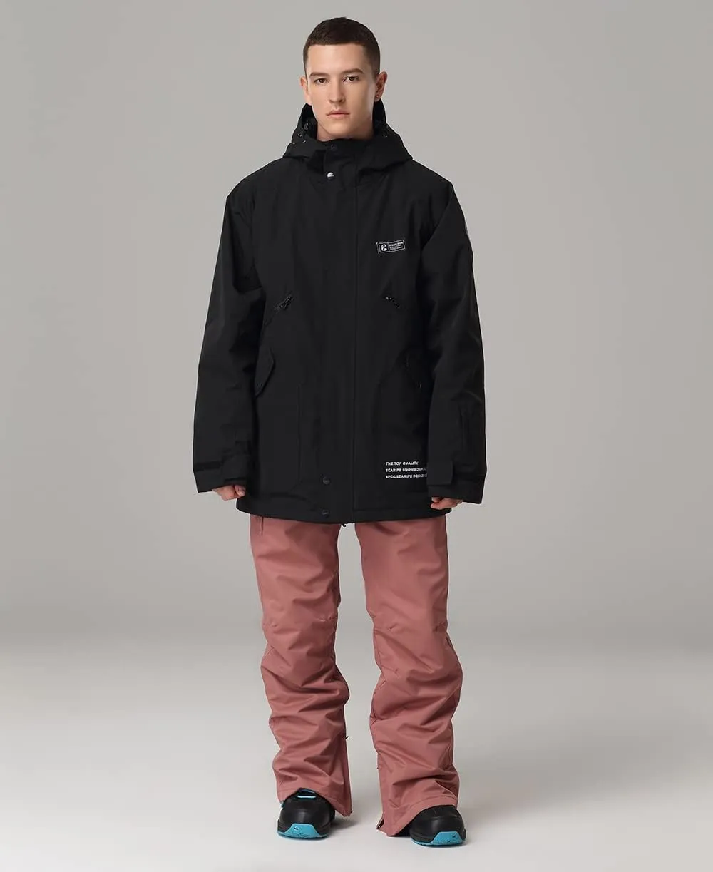 SEARIPE Womens Ski Jacket Mens Snow Jacket Waterproof Winter Snow Coat Couples Pullover Snowboard Hooded