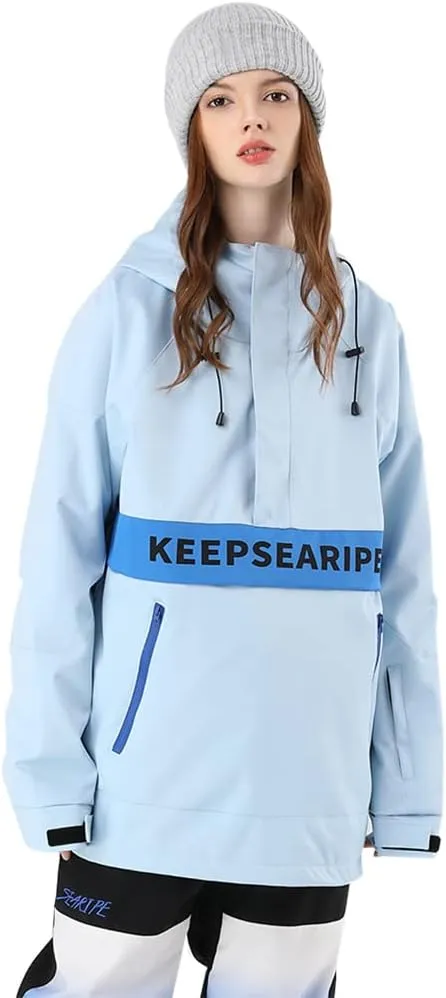 SEARIPE Womens Ski Jacket Mens Snow Jacket Waterproof Winter Snow Coat Couples Pullover Snowboard Hooded