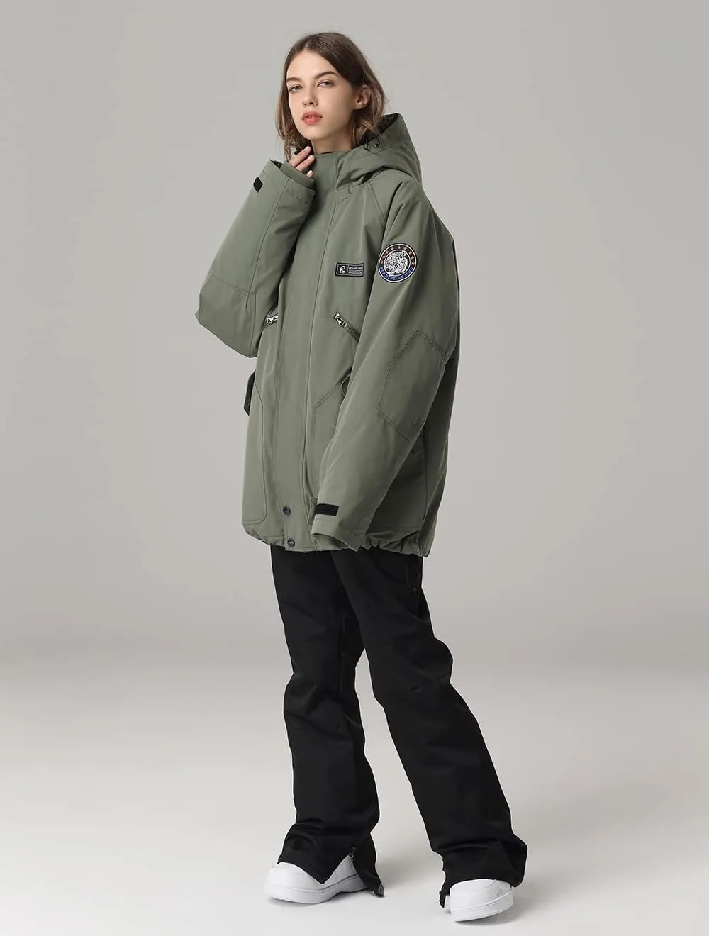 SEARIPE Womens Ski Jacket Mens Snow Jacket Waterproof Winter Snow Coat Couples Pullover Snowboard Hooded