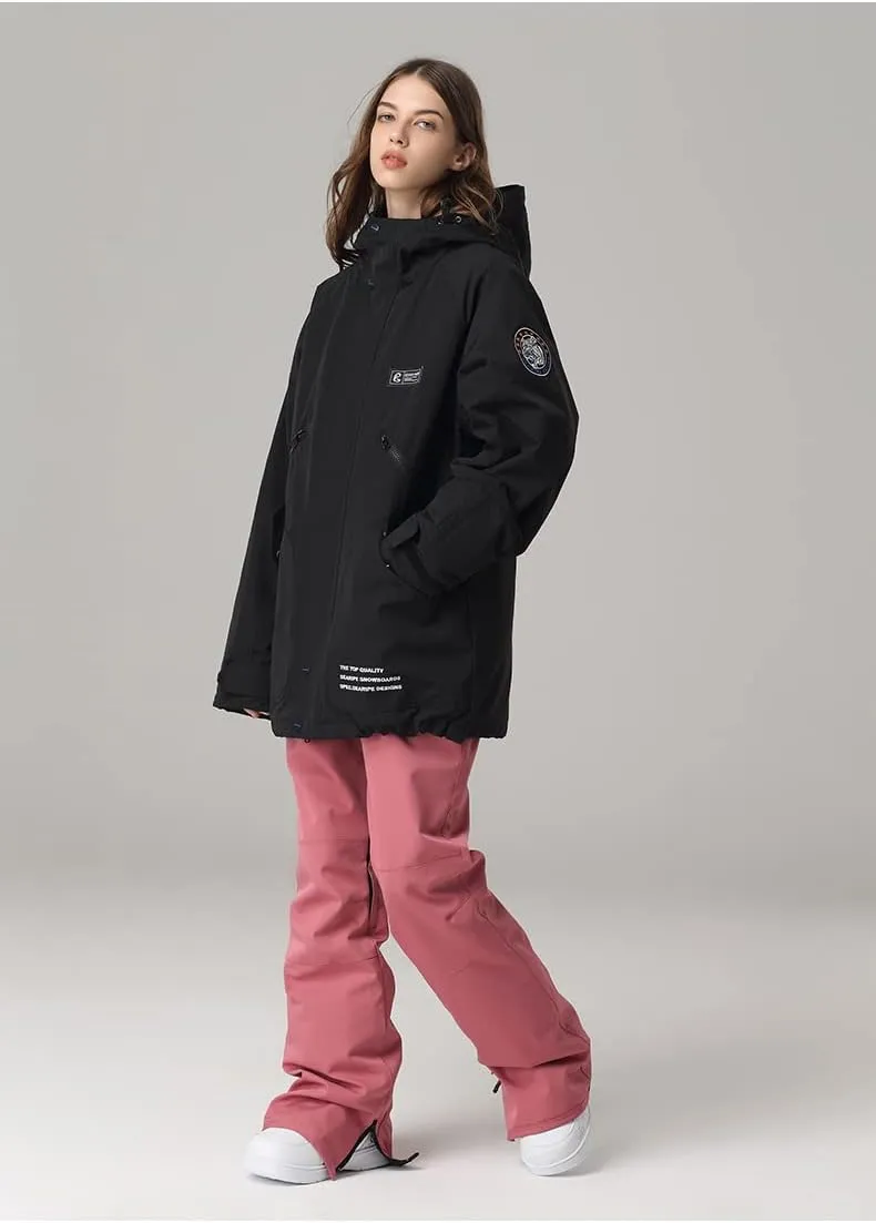 SEARIPE Womens Ski Jacket Mens Snow Jacket Waterproof Winter Snow Coat Couples Pullover Snowboard Hooded