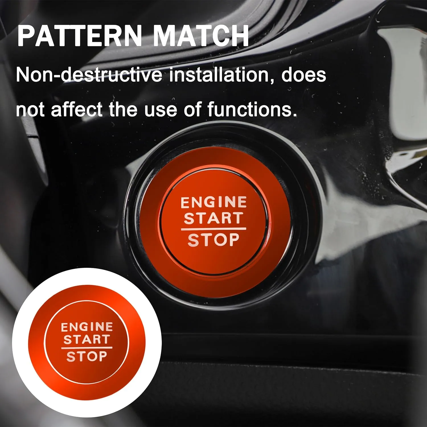 SENSHINE Air Conditioning, Vent Knob Cover for Honda Civic Accessories 2022 2023 2024 2025 for Honda CRV 2023 2024 2025 for Acura Integra 2023 2024 2025 Start/Stop Push Button Ring Trim 10Pcs (Orange)
