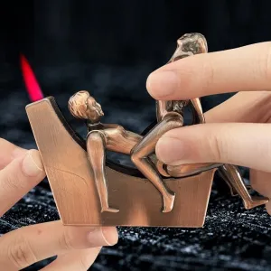 Sex Butane Torch Lighter, Sexy Windproof Lighter Metal Jet Torch Gas Butane Lighter Refillable Single Jet Flame (Size : E)