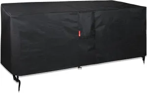 SheeChung Rectangular Fire Pit Cover,Fits 54-58 Inch-Outdoor Waterproof Anti-UV Patio Furniture Gas Fire Pit Table,58 x 28 x 24 Inches, Black