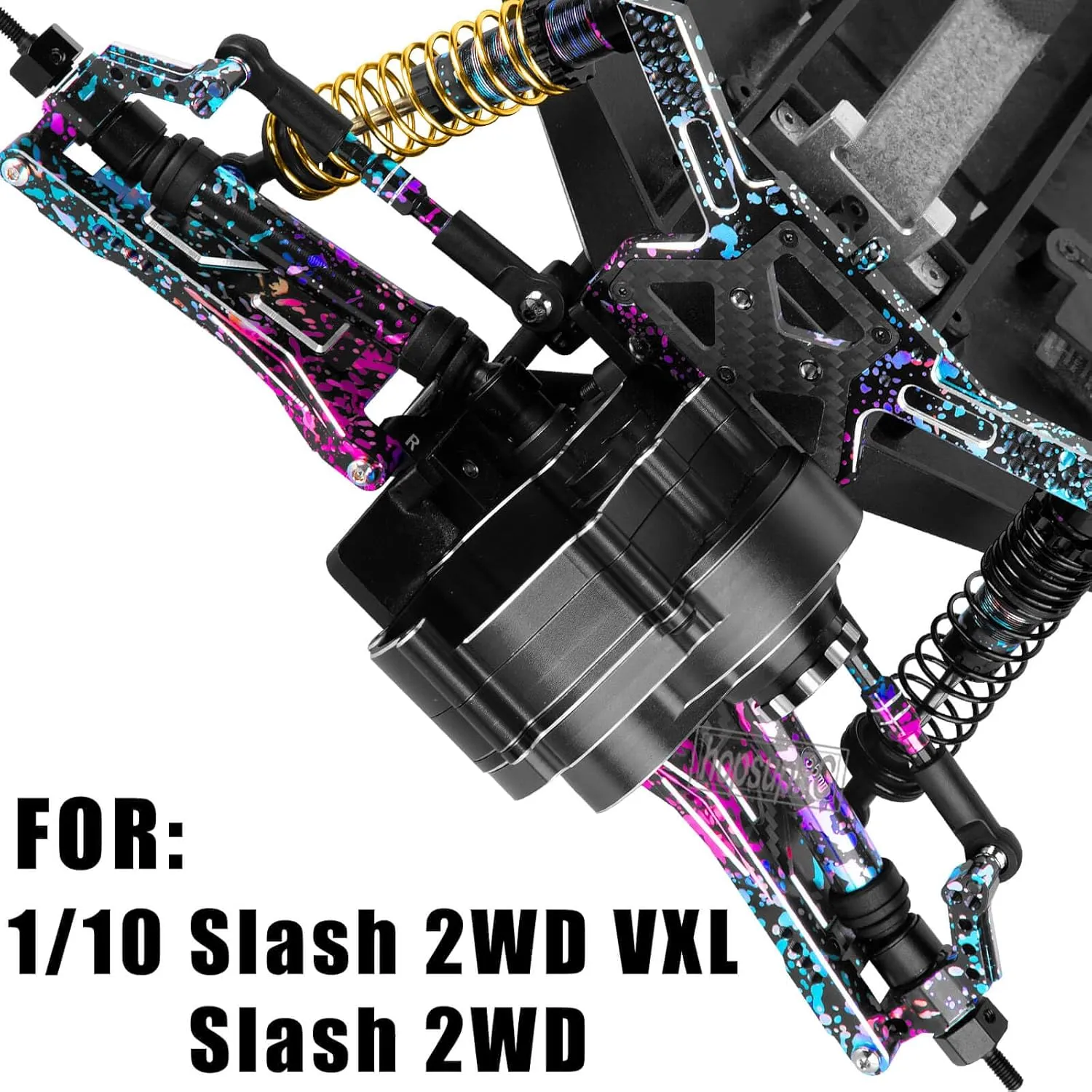 Shocks Absorber Damper&Drive Shaft Axles CVD Driveshafts&Suspension A Arms&Steering Block&Hubs Caster Blocks&Shock Tower&Links Toe Link&Bulkhead Upgrades Parts for 1/10 Slash 2WD (VXL).colour