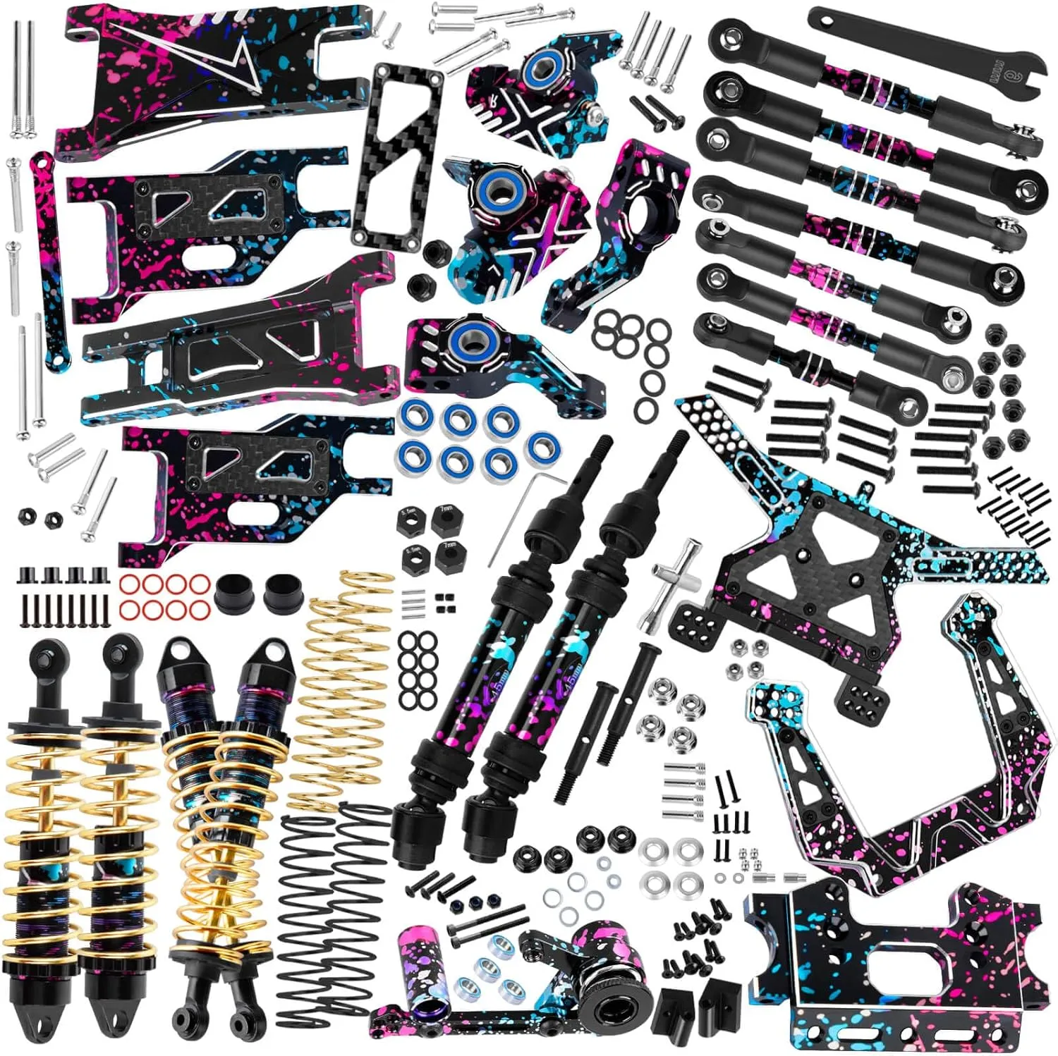Shocks Absorber Damper&Drive Shaft Axles CVD Driveshafts&Suspension A Arms&Steering Block&Hubs Caster Blocks&Shock Tower&Links Toe Link&Bulkhead Upgrades Parts for 1/10 Slash 2WD (VXL).colour
