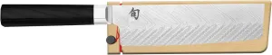 Shun Dual Core 6.5" Nakiri Knife, Handcrafted Japanese Vegetable Knife, VG10 and VG2 Damascus Steel Blade, Pakkawood Handle, Japanese Slicing Tool For Professional and Home Chefs
