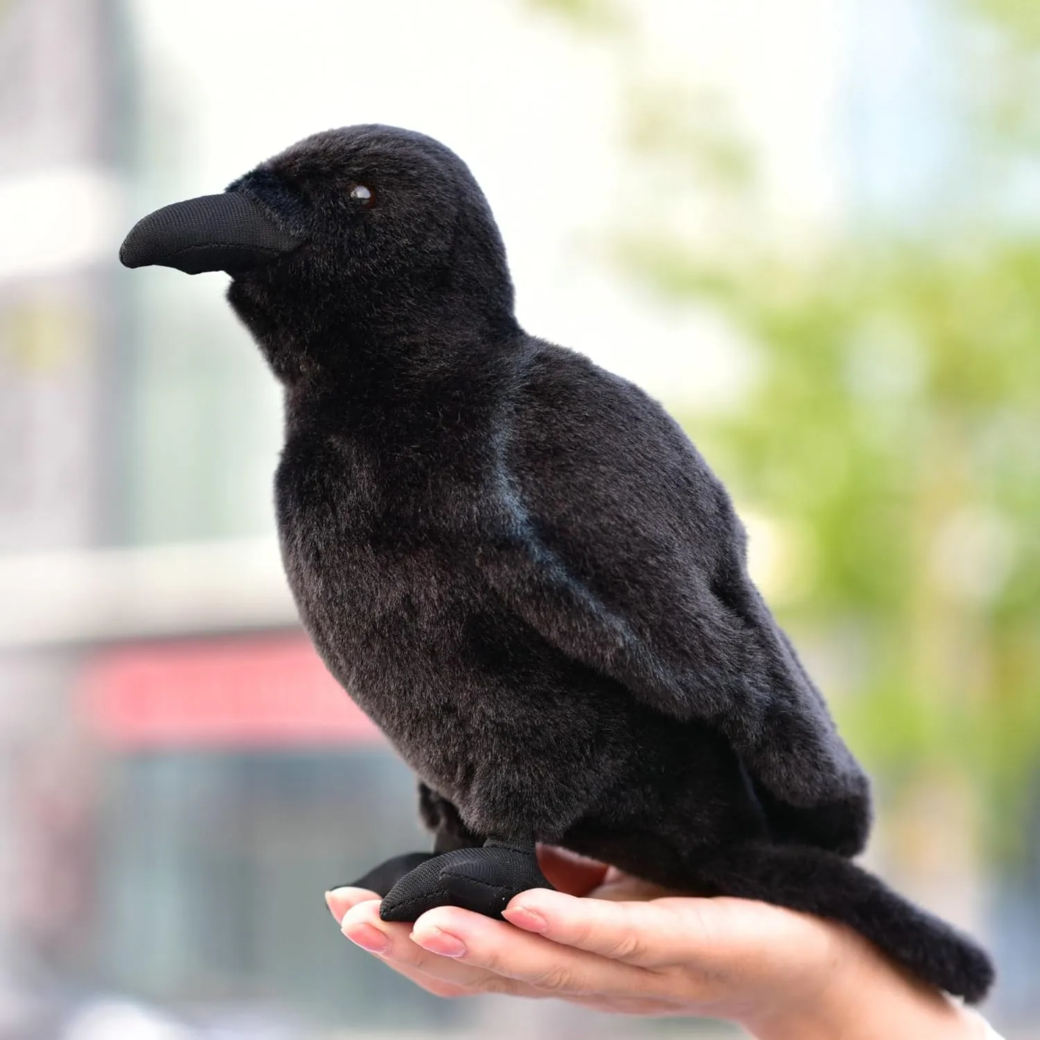 Simulation Crow Plush Toy. Stuffed Animal Bird Doll. There are Aluminum Wires on Both feet for Standing Firmly. (There are no Aluminum Wires on Both feet and it Cannot Stand Firmly.)