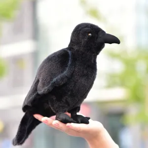 Simulation Crow Plush Toy. Stuffed Animal Bird Doll. There are Aluminum Wires on Both feet for Standing Firmly. (There are no Aluminum Wires on Both feet and it Cannot Stand Firmly.)