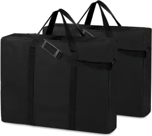 SIRUITON 2Pack Folding Table Storage Bag Fits 4FT Tables, Portable 600D WaterProof Carry Bag for Folding Picnic/Camp Tables with Reinforcing Plate & Shoulder Strap, 24" D x 24" W x4.5 H