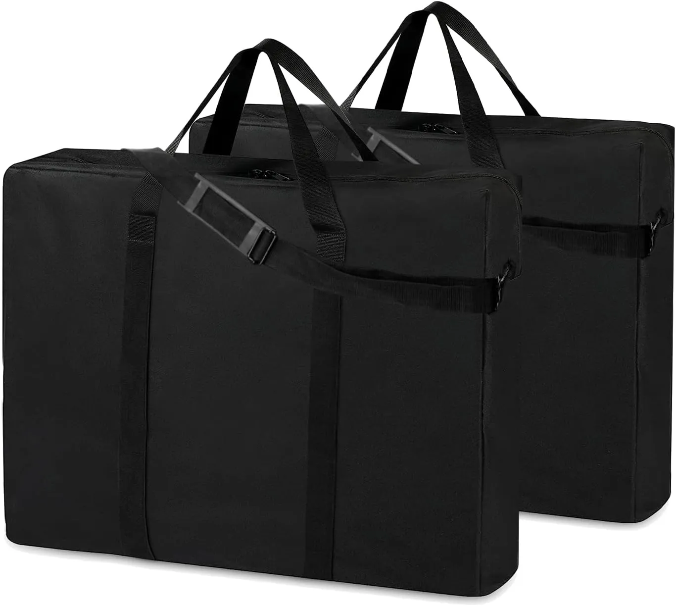 SIRUITON 2Pack Folding Table Storage Bag, Portable 600D WaterProof Carry Bag for Folding Picnic/Camp Tables with Reinforcing Plate & Shoulder Strap, 24" D x 24" W x4.5 H Fits 4FT Tables