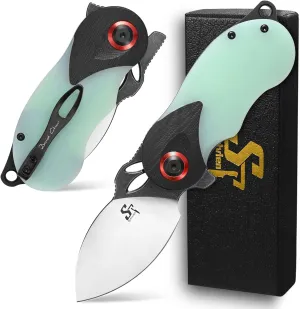 Sitivien ST159 Folding Knife,K110 Steel Blade with G10 Handle Chinese Zodiac Series EDC Tool Knife for Outdoor Camping Hiking Fishing(Jade)