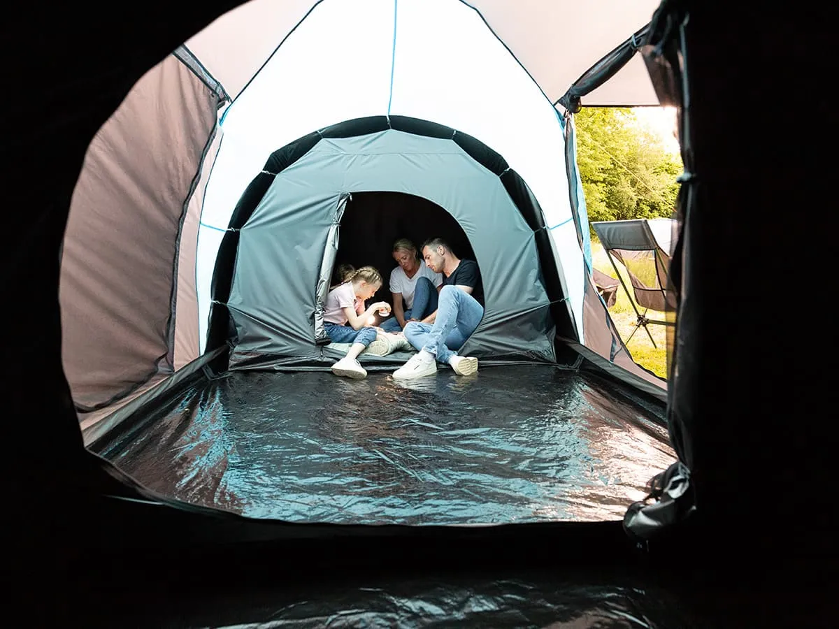 Skandika Hammerfest 4 Sleeper Protect Vis-A-Vis Tent 4 Person in Light Blue & Dark Grey (SKA0062)