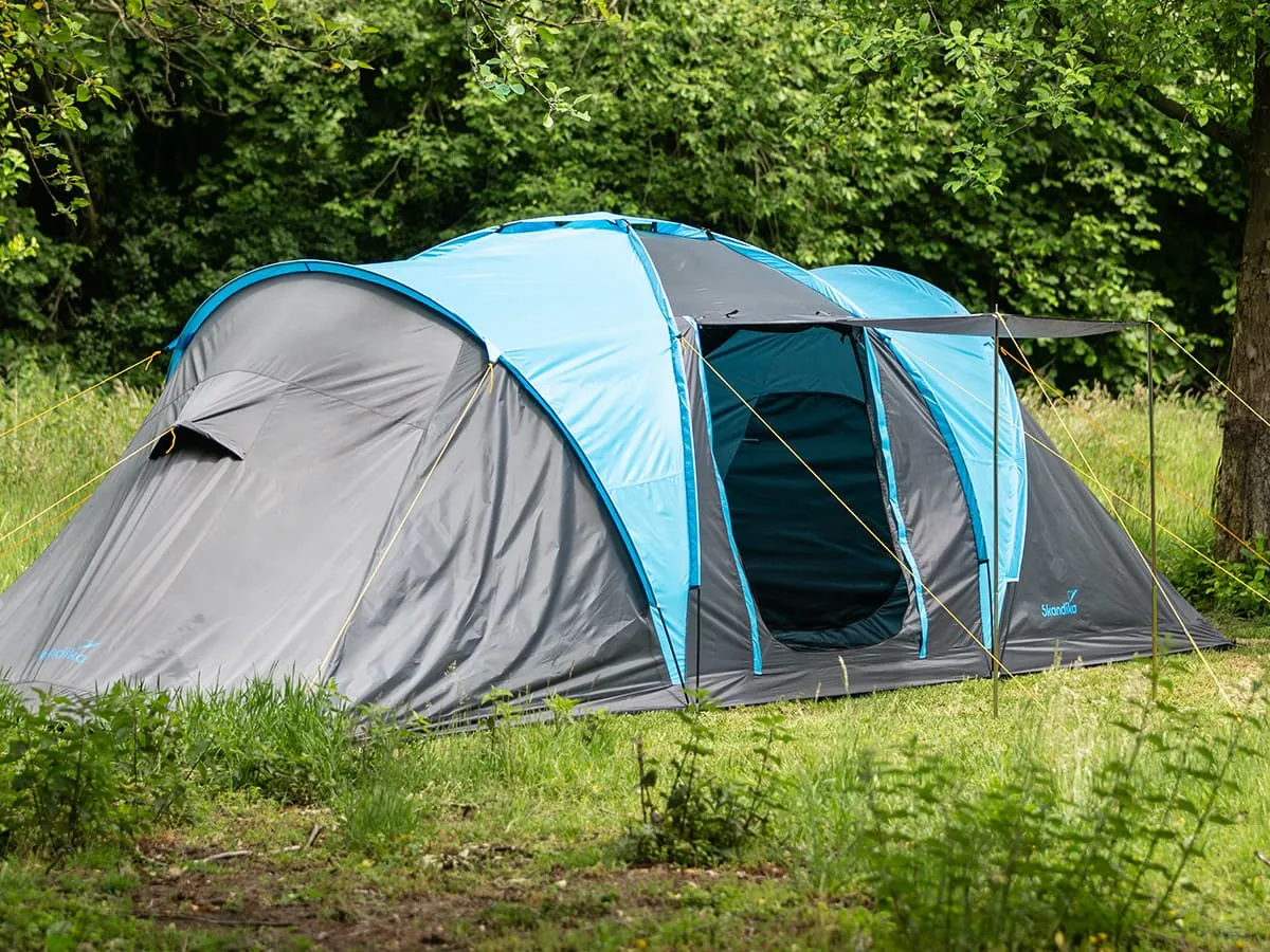 Skandika Hammerfest 4 Sleeper Protect Vis-A-Vis Tent 4 Person in Light Blue & Dark Grey (SKA0062)