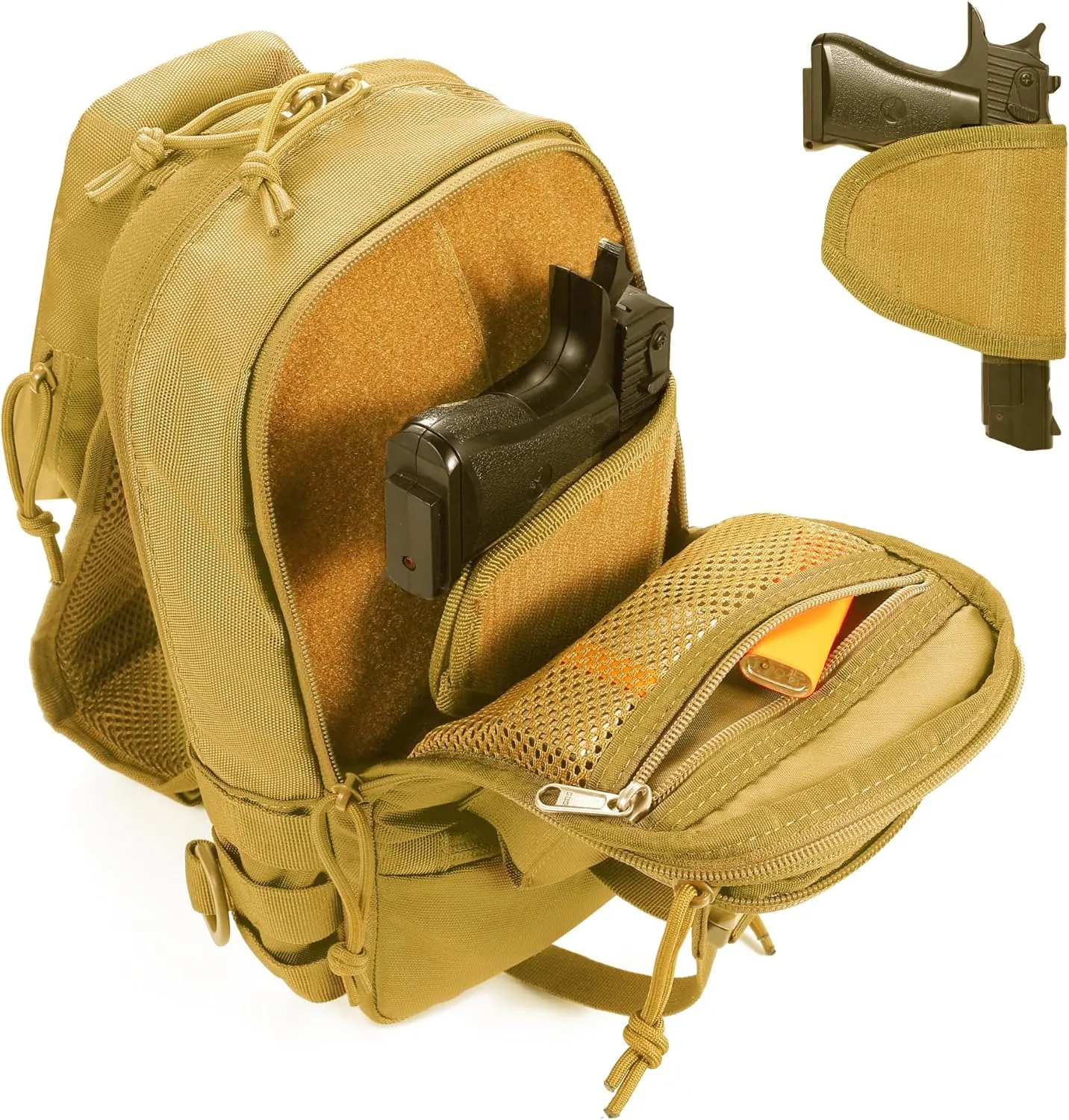 Sling Backpak Tactical Chest Pistol Bag Shoulder Bags Crossbody Sling Backpack Holster Bag for Concealed Carry