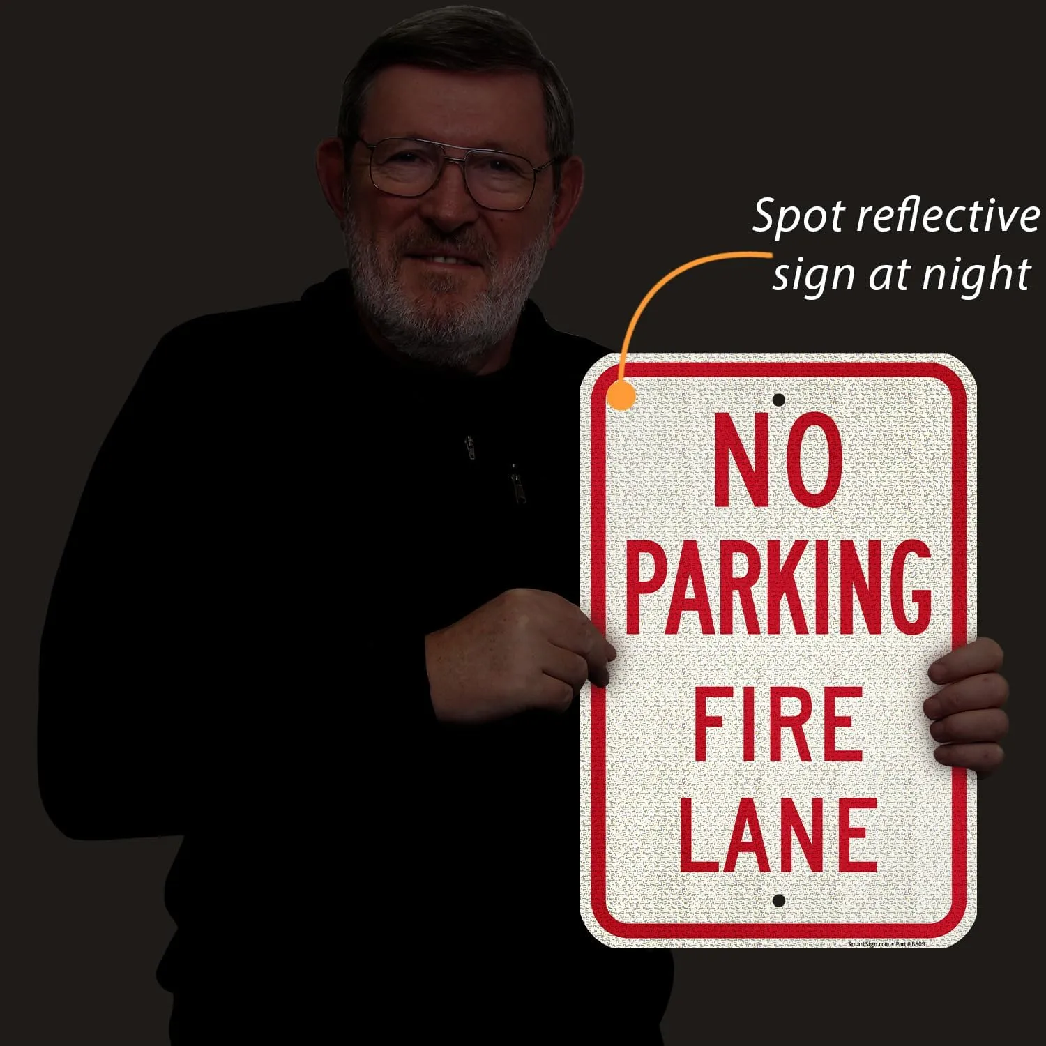 SmartSign No Parking - Fire Lane Sign | 12 x 18 Inches Engineer Grade Reflective ACM, Laminated for Protection, Rust-Free, Made in USA