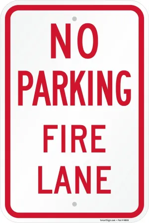 SmartSign No Parking - Fire Lane Sign | 12 x 18 Inches Engineer Grade Reflective ACM, Laminated for Protection, Rust-Free, Made in USA