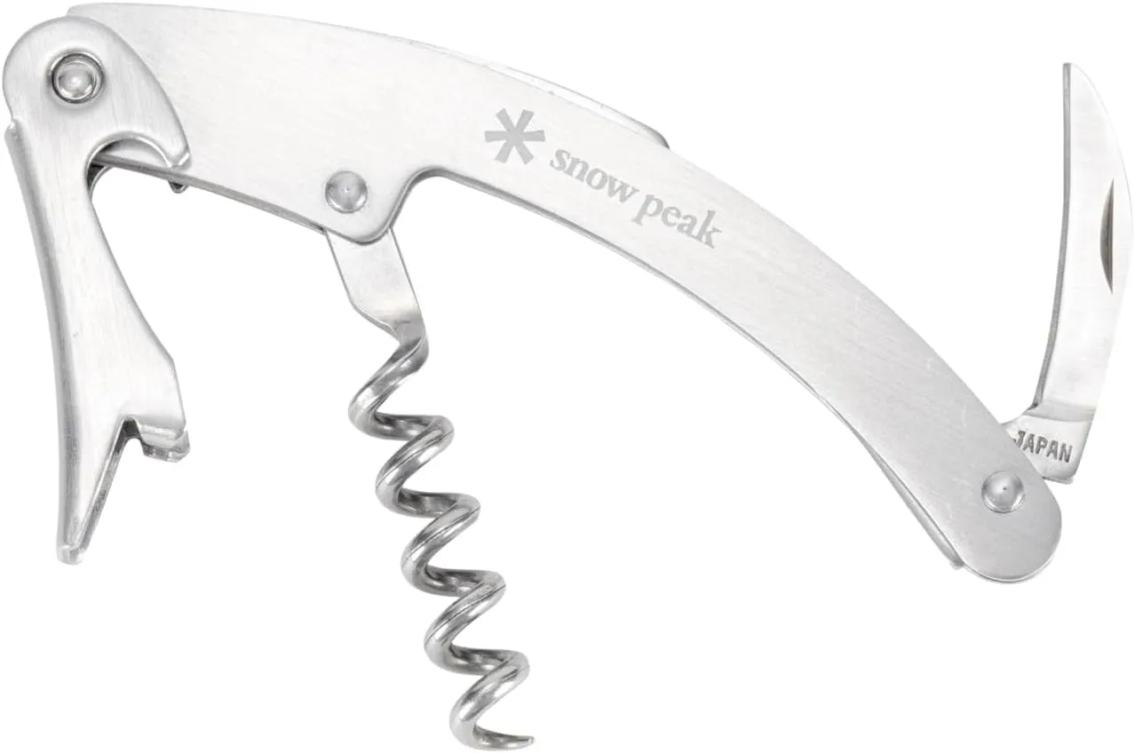 Snow Peak Stainless Steel Wine Tool, Sommelier Knife Corkscrew, Lightweight, Polished, Durable, 1 Count