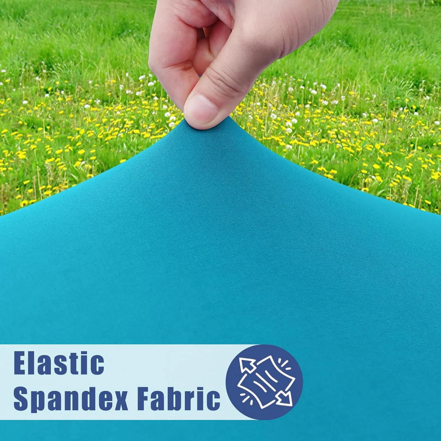 Spandex Picnic Table Cloth 2 Pack, Elastic Fitted Tablecloths for 6 Foot Rectangle Tables, Stretch Washable Patio Table Cover for Outdoor, Camping, Banquet and Parties (Teal, 30"x72")