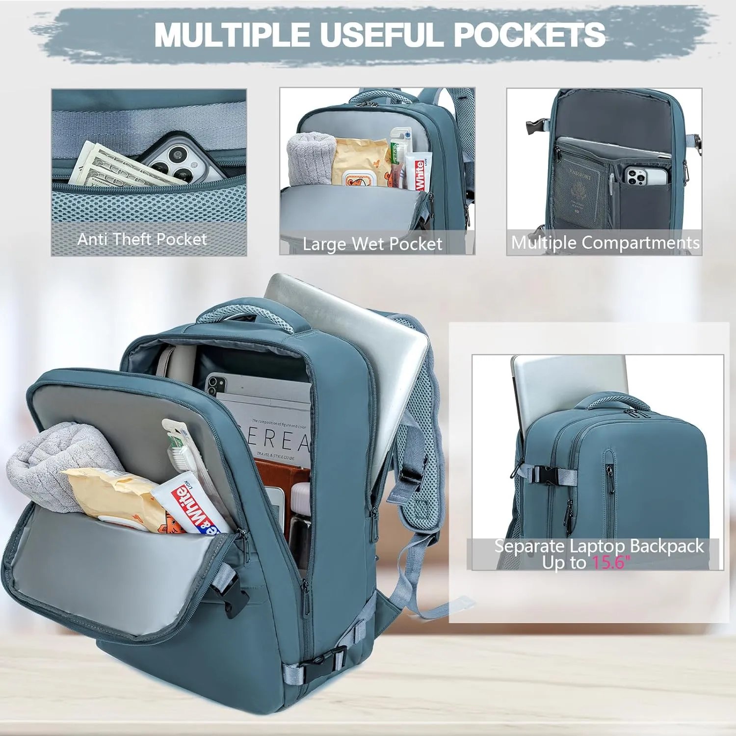 Spirit Airlines Personal Item Bag 18x14x8 Inches Carry On Flight Approved Travel Backpack for Women & Men