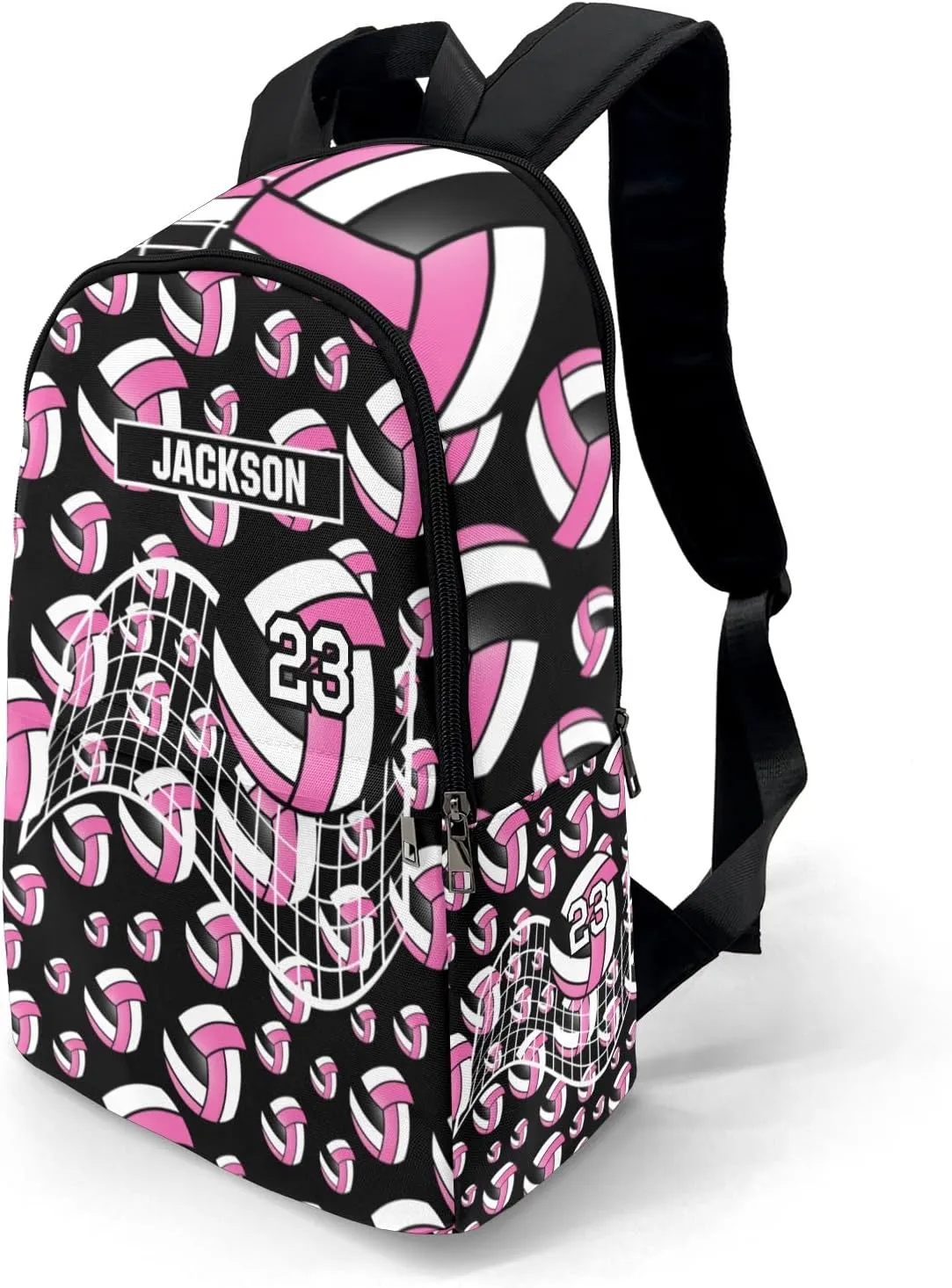 Sport Volleyball Number Pink Personalized Backpack for Teen Custom Travel Backpack for Boys Girs Bookbag Casual Bag Name Gift