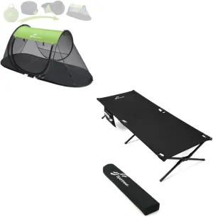 Sportneer Camping Cot   Pop-Up Mosquito Net Tent, Comfort Cot Bed for Camping Traveling Guest Bed Portable Foldable Mosquito Tent with Bug Screen Net