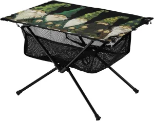 St Patrick's Day Gnomes Portable Folding Camping Table, Compact Lightweight Beach Table with Carrying Bag for Outdoor Picnics, BBQs, Camp