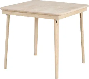 Stakmore Straight Edge Solid Wood Folding Card Table, Folds to Deep 3.38 Inches for Easy Storage, 29.5″H x 32″W x 32″D, Unfinished