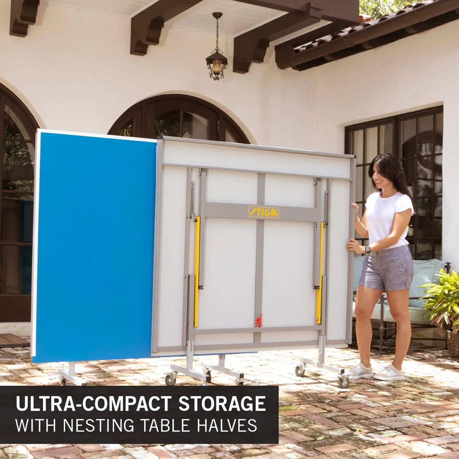 STIGA XTR Professional Outdoor Table Tennis Tables – All Weather Aluminum Waterproof Outdoor or Indoor Design with Net & Post - 10 Minute Easy Assembly Ping Pong Table with Compact Storage