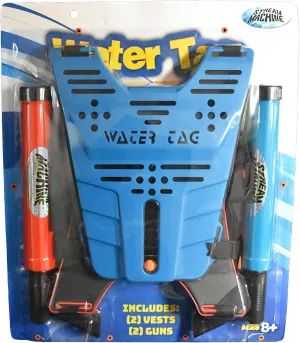 Stream Machine Water Tag Set, Water Launcher for Outdoor Games and Swimming Pool Toy for Kids and Adults, with Two Stream Machine Water Guns & Two Vests, Multicolor (80020)