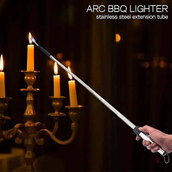 Summoner Telescopic Candle Arc Lighter Electric Rechargeable USB Plasma Lighter Perfect Fire Starter Lighter for BBQs Home Kitchen Outdoor Camping Hiking Cooking Fireworks