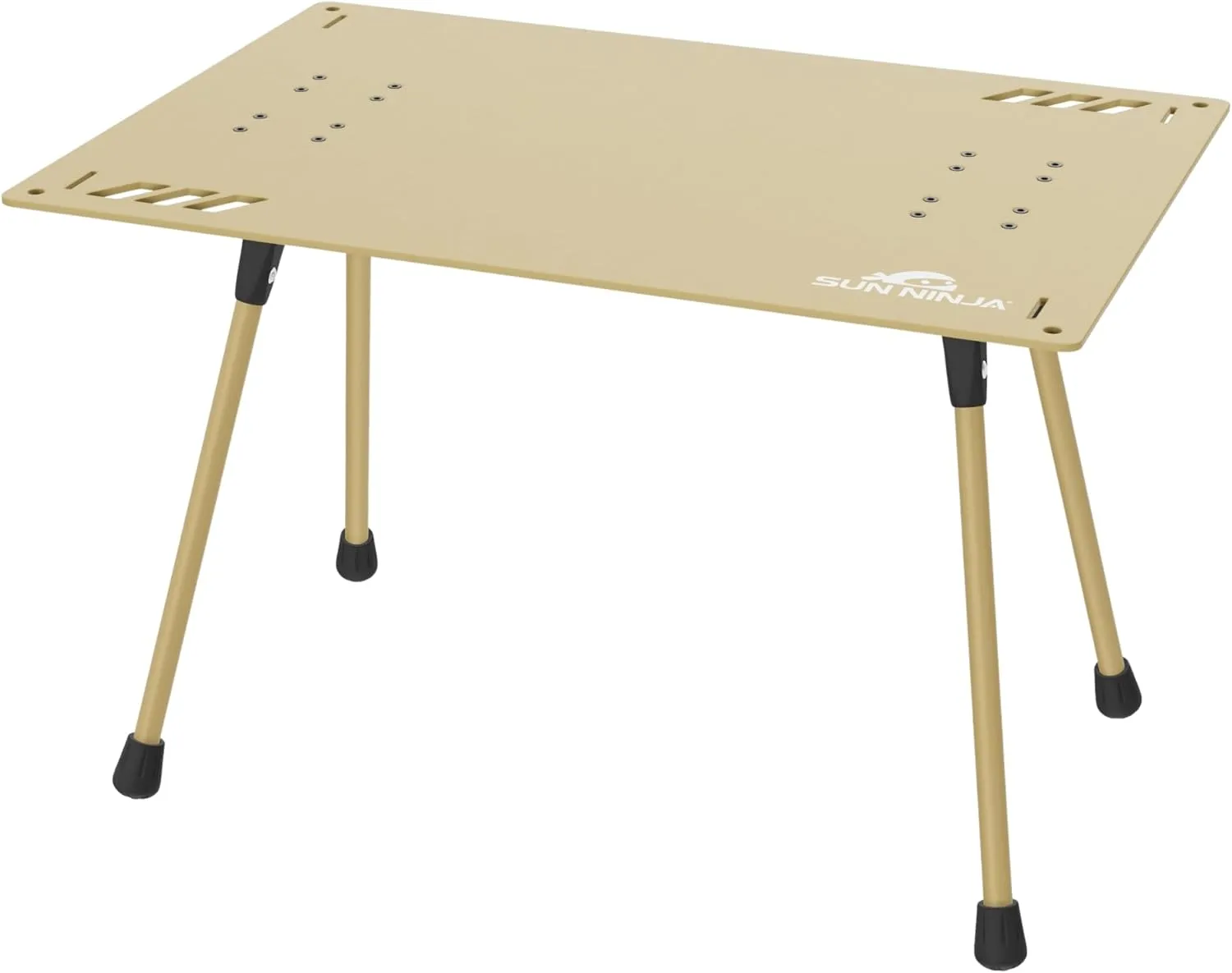 SUN NINJA Beach Table – Lightweight Mini Folding Table with Carry Case, Small Camping Table for Beach, Camping, and Picnics – Portable Picnic Table with Durable Aluminum Top, Non-Slip Feet