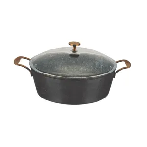 Table Pride 24cm Non Stick Glass Lid Pot With Rose Gold Handle SGN2003