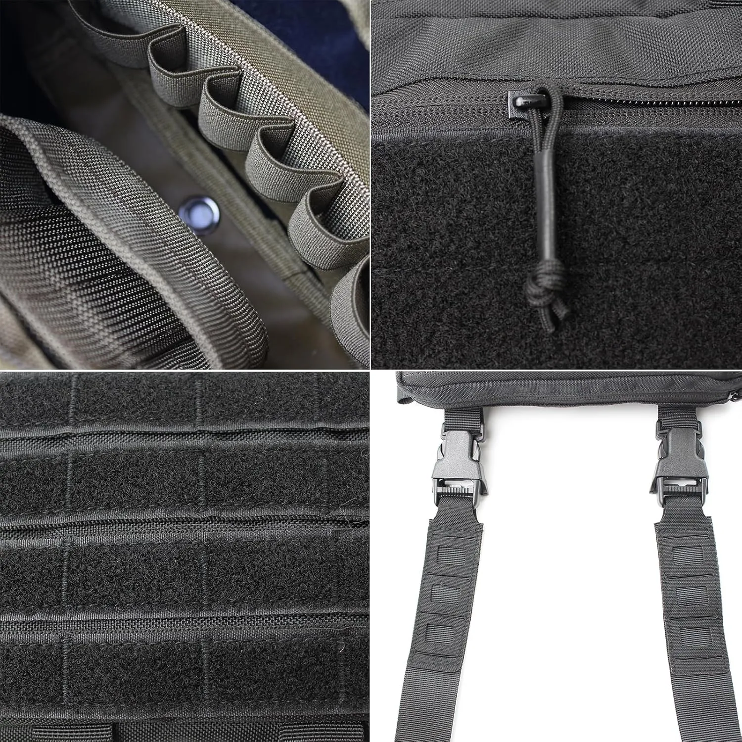 Tactical Chest Rig Bag Molle Organizer Pouch Utility Recon Kit Front Pack Multi-Purpose Daypack Concealed Carry Bag for Outdoor Hunting Hiking Fishing 1000D (black)
