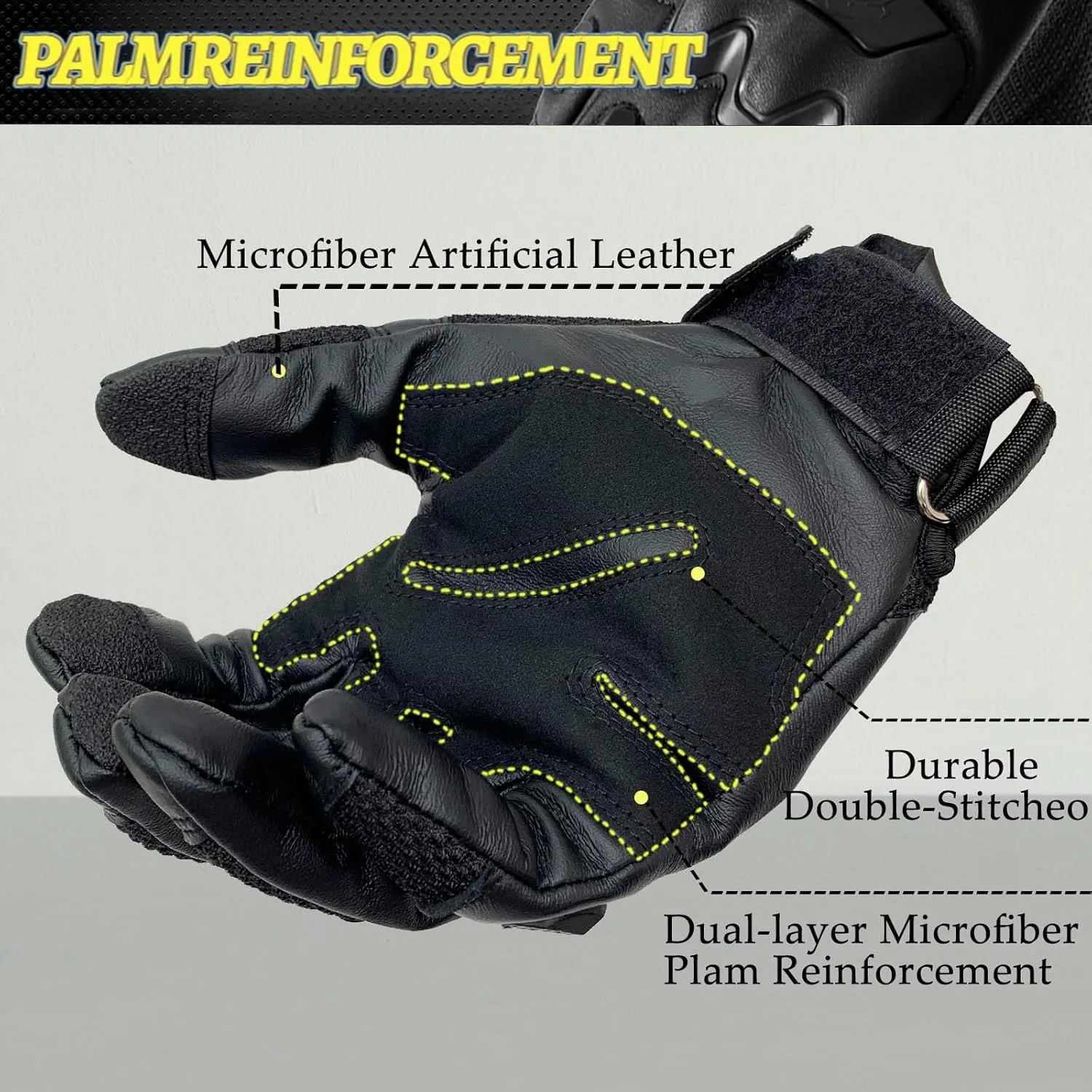 Tactical Gloves for Men Touchscreen Motorcycle Gloves with Hard Shell Leather Palm Padding for Outdoor Sports Motorcycle Cycling Tactical Airsoft Paintball Hunting Hiking Camping Climbing