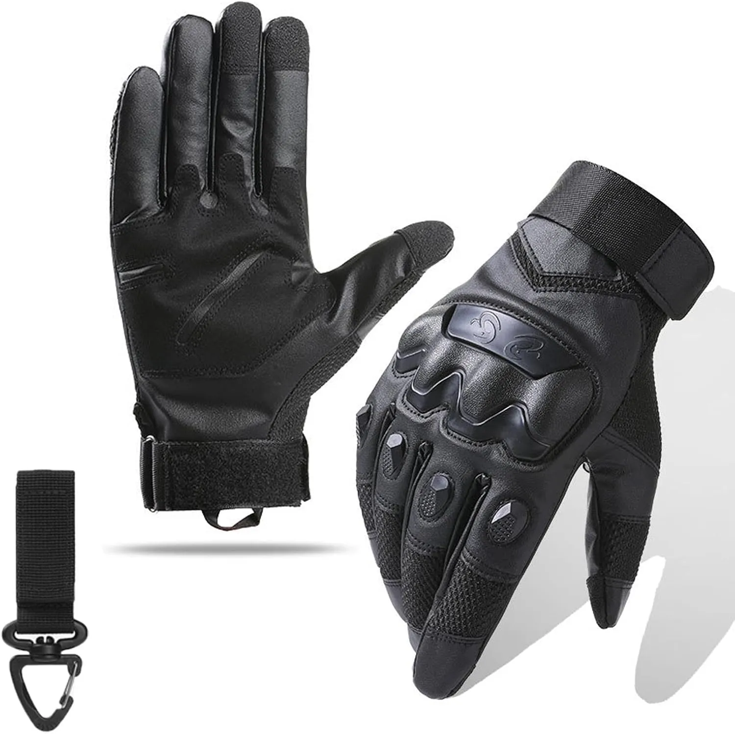 Tactical Gloves for Men Touchscreen Motorcycle Gloves with Hard Shell Leather Palm Padding for Outdoor Sports Motorcycle Cycling Tactical Airsoft Paintball Hunting Hiking Camping Climbing
