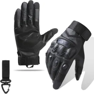 Tactical Gloves for Men Touchscreen Motorcycle Gloves with Hard Shell Leather Palm Padding for Outdoor Sports Motorcycle Cycling Tactical Airsoft Paintball Hunting Hiking Camping Climbing