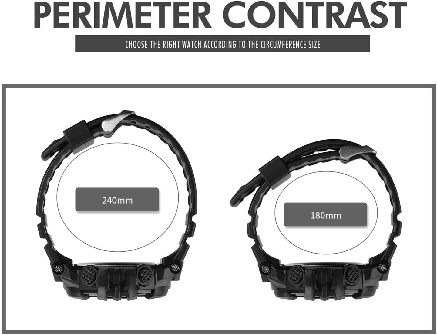 Tactical Men’s Digital Watch 50M Waterproof, Multifunction Sport Watch with Large Display, EL Light, Dual Time, Chronograph, Alarm, Countdown Timer, 12/24 Hour Format