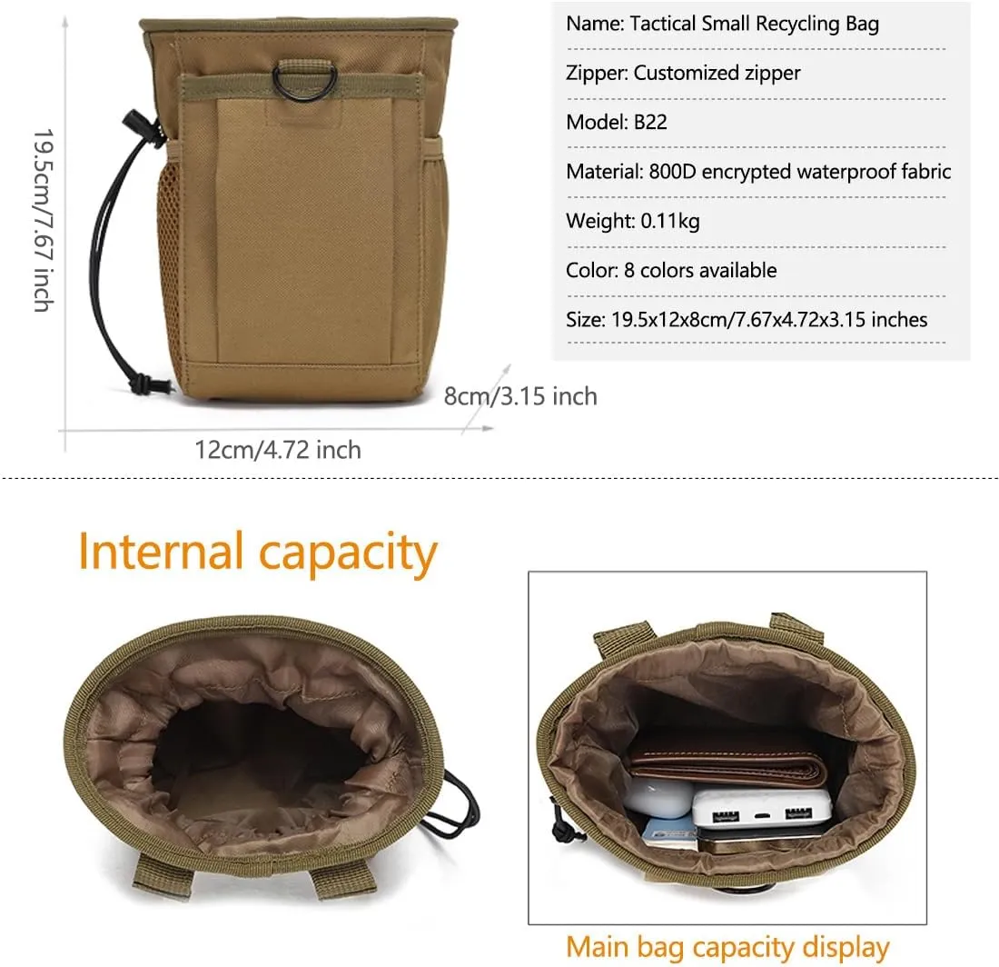 Tactical Molle Dump Pouch Folding Drawstring Utility Pouch Military Belt Pouch Waist Bag