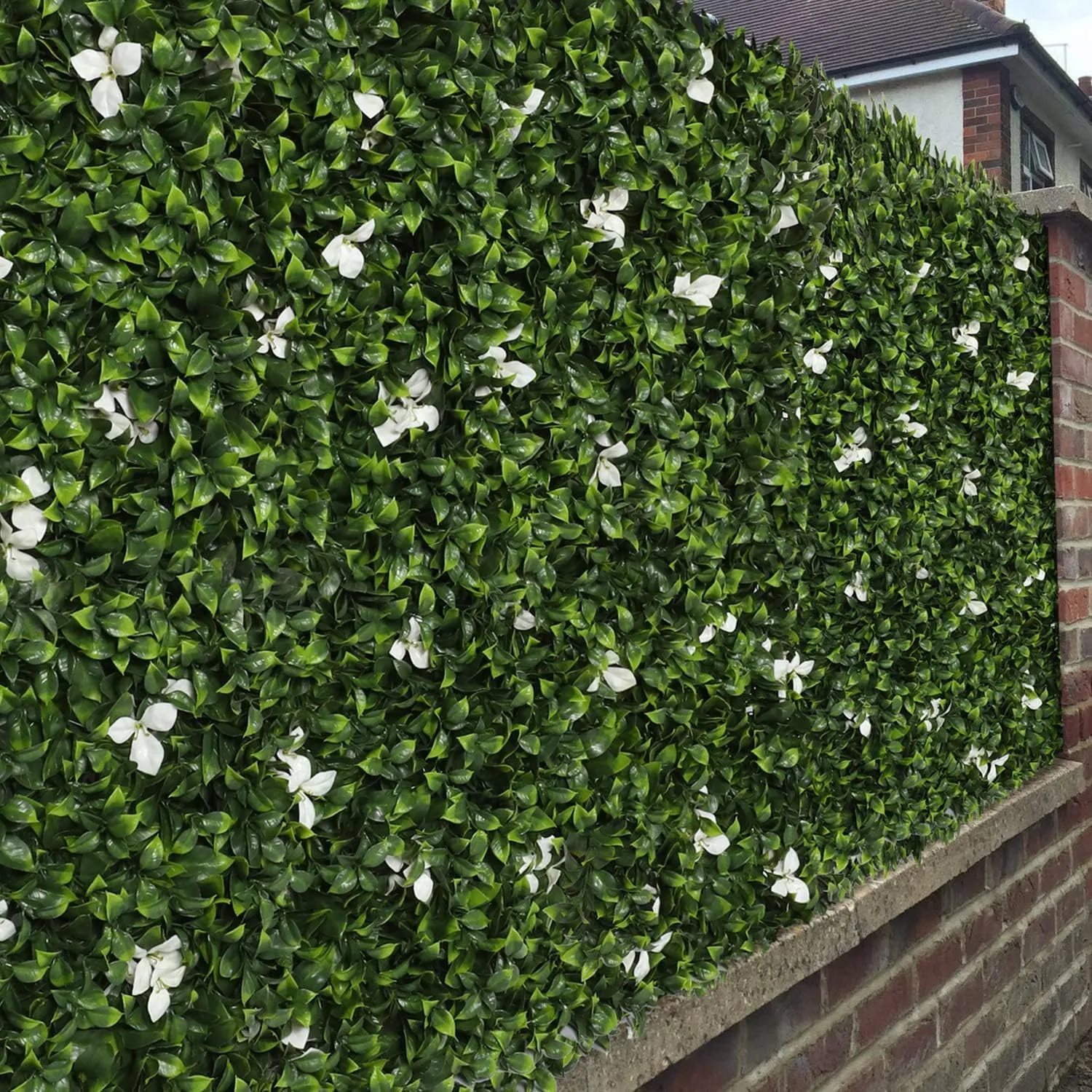 TANG Artificial Gardenia Hedge Wall Faux Fake Greenery Room Divider Backdrop Hedge Privacy Screen Fence for Balcony Garden Backyard Deck 40"x40"
